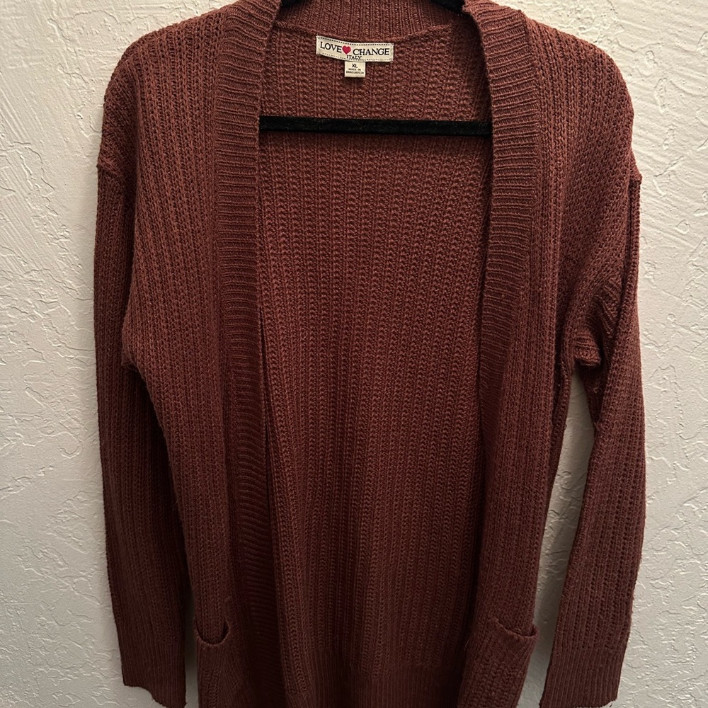 Love Italy Women's Purple-Brown Cardigan